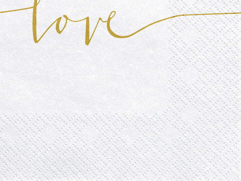 Serviettes de table Love Gold 33cm 20pcs