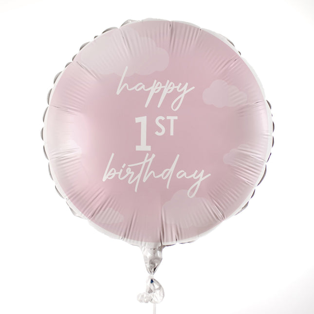 Joyeux 1er anniversaire Ballon à l'hélium rose vide 43cm