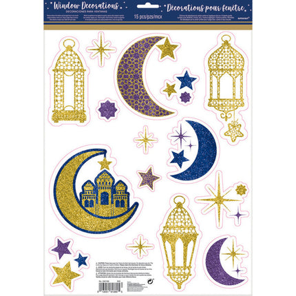 Ramadan Autocollant de fenêtre 43cm 15pcs