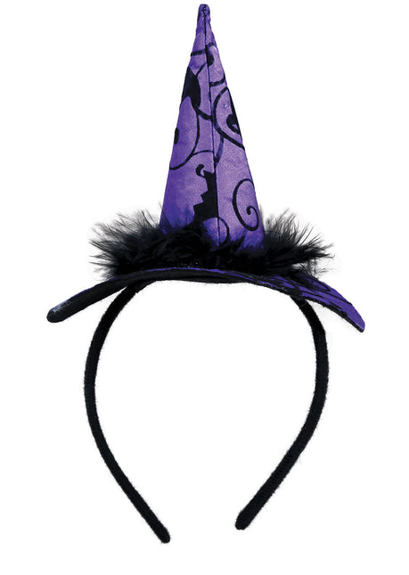 Bandeau d'Halloween violet Chapeau de sorcière