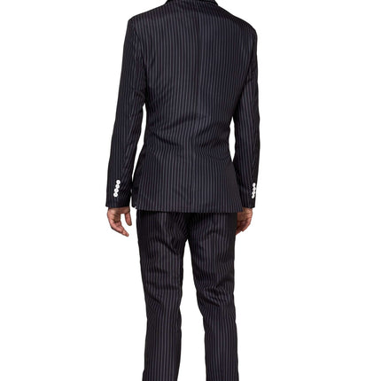 Gangster Pinstripe Black Suit Men Suitmeister