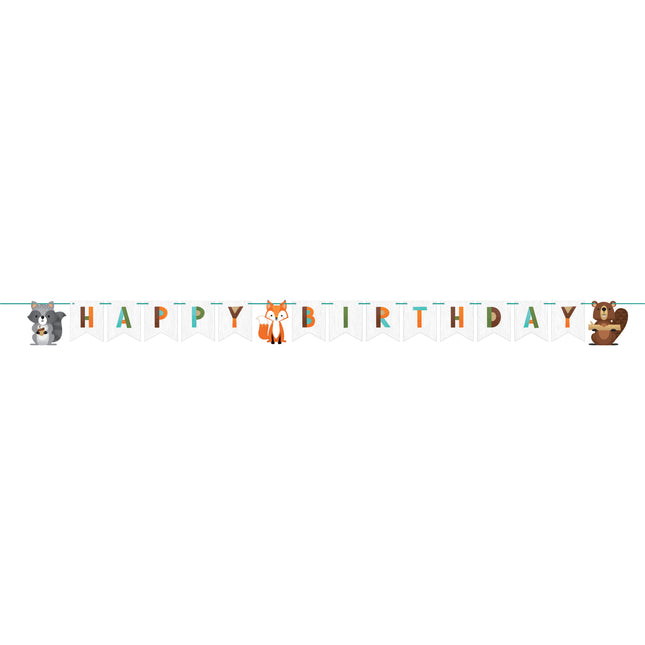 Guirlande de lettres des animaux de la forêt Joyeux anniversaire 2.4m