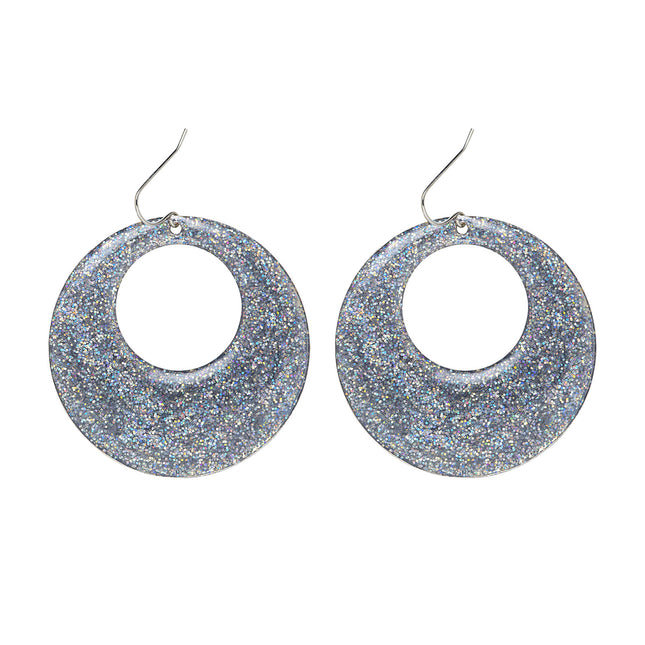 Boucles d'oreilles Disco 70S Argent