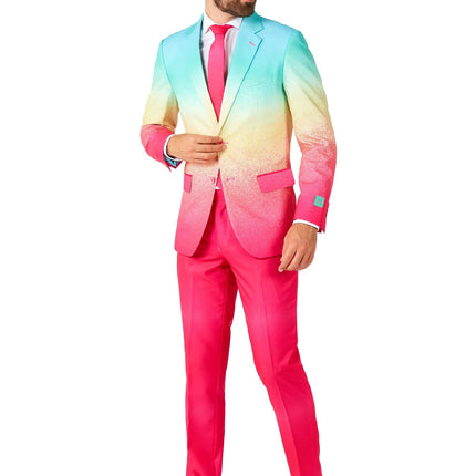 Costume bleu fuchsia arc-en-ciel Hommes OppoSuits