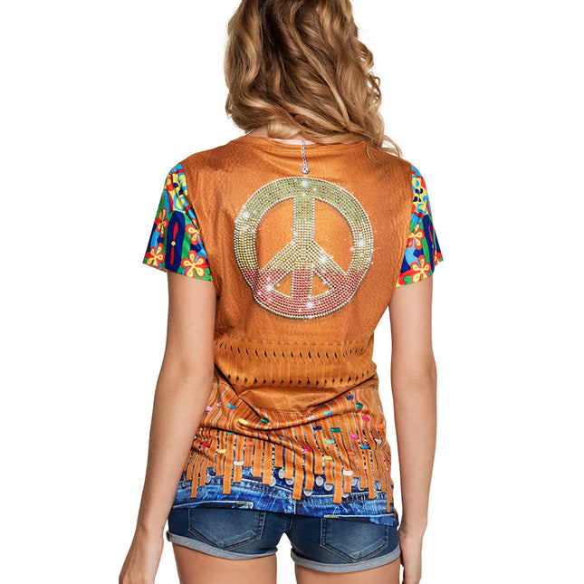 Hippie Photorealistic Shirt Ladies