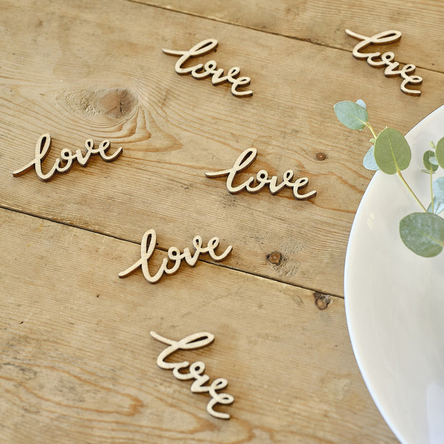 Confetti de table Love Wood 5.5cm 25pcs