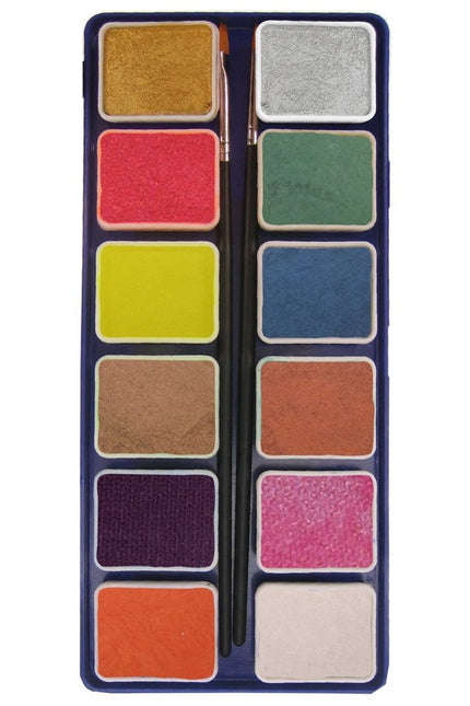 PXP Palette de couleurs métalliques 12 pièces avec 2 pinceaux