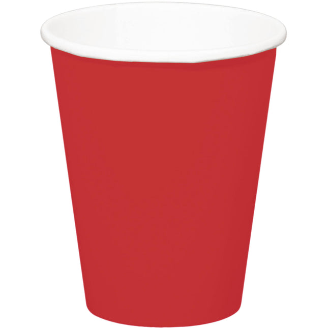 Gobelets rouges en carton 350ml 8pcs