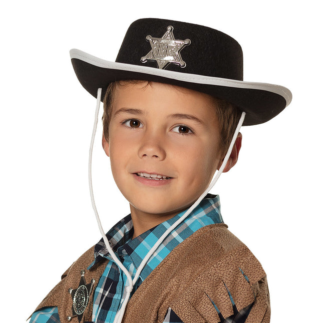 Chapeau de cow-boy noir enfant