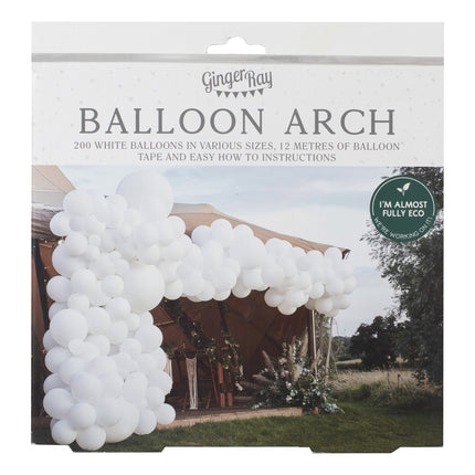 Arche de ballons blancs XL DIY Set