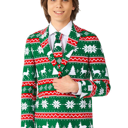 Costume vert festif Garçon Ado OppoSuits