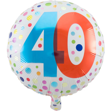 Ballon à l'hélium 40 ans Dots 45cm vide