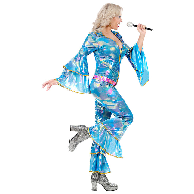 Combinaison Disco 70S Bleu Dames