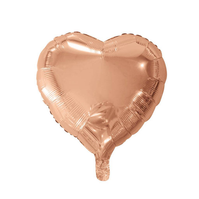 Ballon à l'hélium Coeur Rose Or 46cm vide