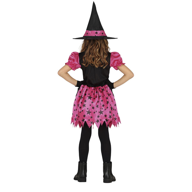 Sorcière Costume d'Halloween Fille Étoile Rose