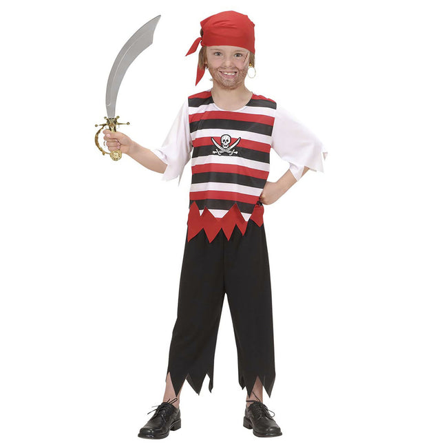 Costume de pirate Rouge Blanc Noir Garçon