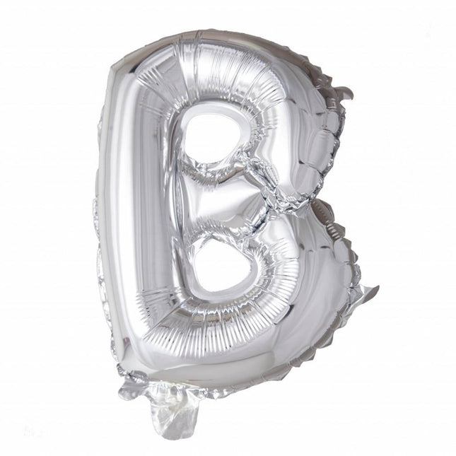 Ballon de baudruche Lettre B Argent XL 102cm vide