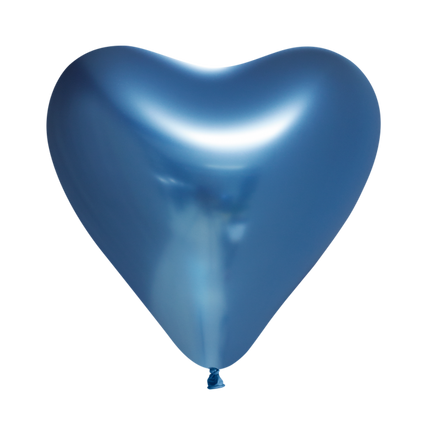 Ballons en forme de coeur Bleu 30cm 6pcs