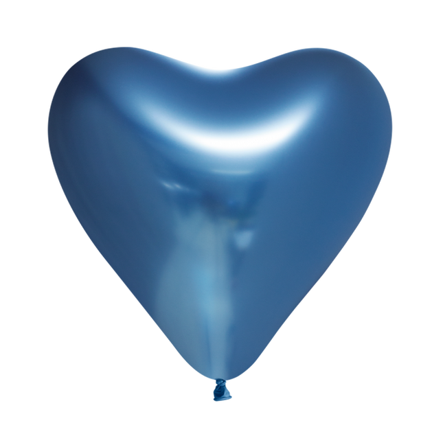 Ballons en forme de coeur Bleu 30cm 6pcs