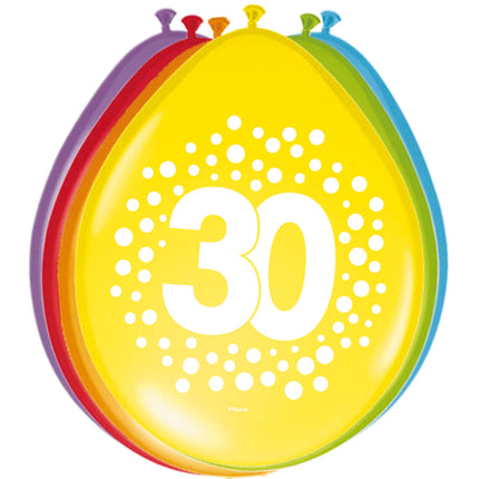 Ballons 30 Years Dots 30cm 8pcs