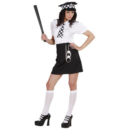 Costume de police Noir Blanc Dames