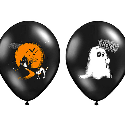 Ballons d'Halloween Boo ! 30cm 6pcs