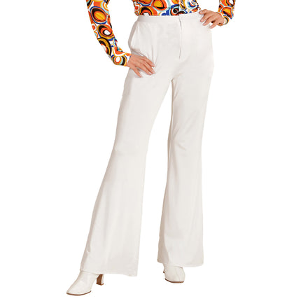 Pantalon Disco 70S Blanc Dames