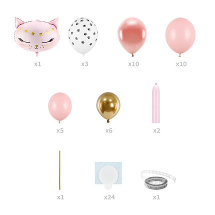 Ballon Pillar Cat Pink 1.4m