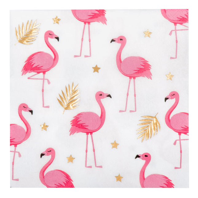 Serviettes de table Flamingo en papier 33cm