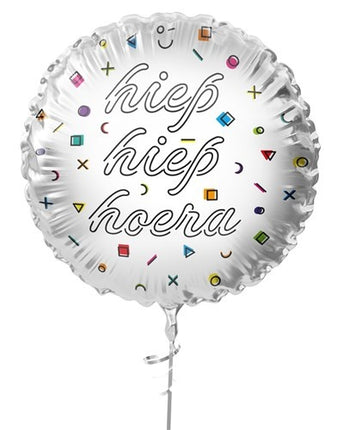 Hip Hip Hip Hooray Ballon à hélium blanc vide 45cm