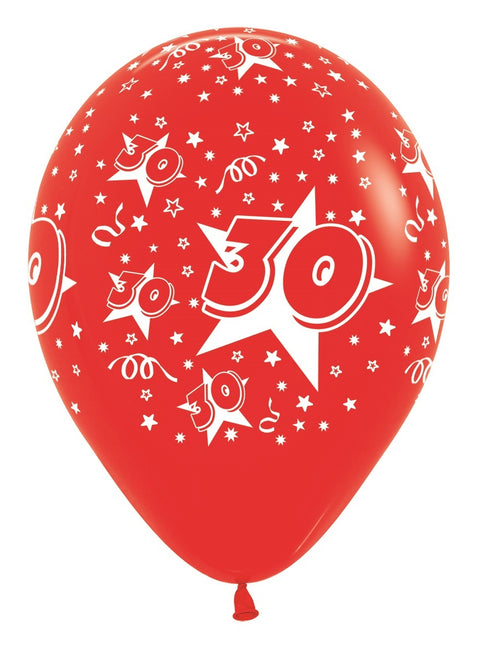 Ballons de baudruche Numéro 30 Mix 30cm 25pcs