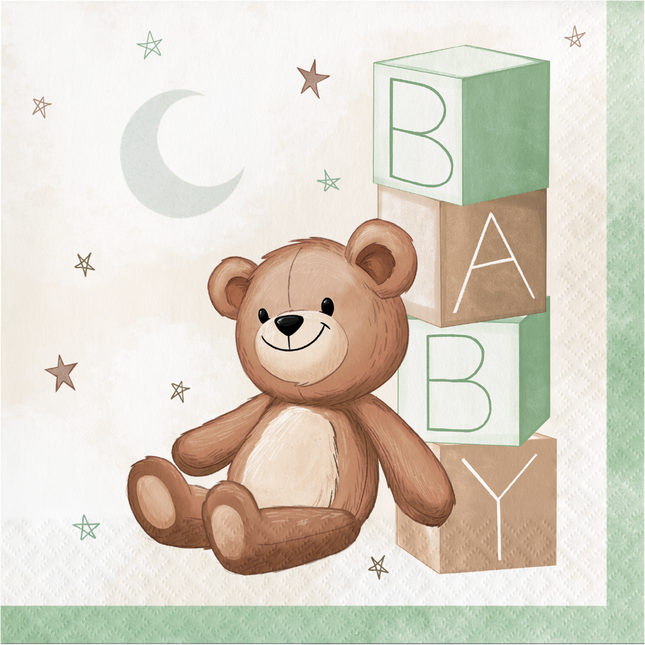 Serviettes de table Teddy Bear Baby 33cm 16pcs