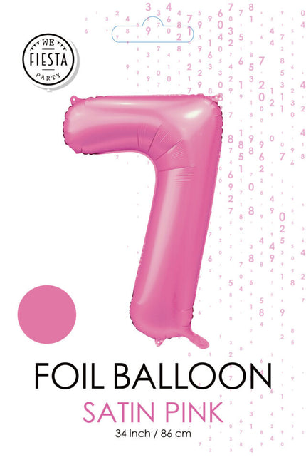 Ballon à figures rose 7 ans Gloss 86cm