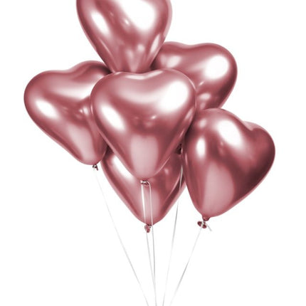 Ballons en forme de coeur rose 30cm 6pcs