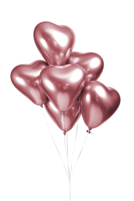 Ballons en forme de coeur rose 30cm 6pcs