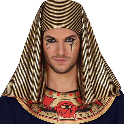 Costume de pharaon noir et or pour homme