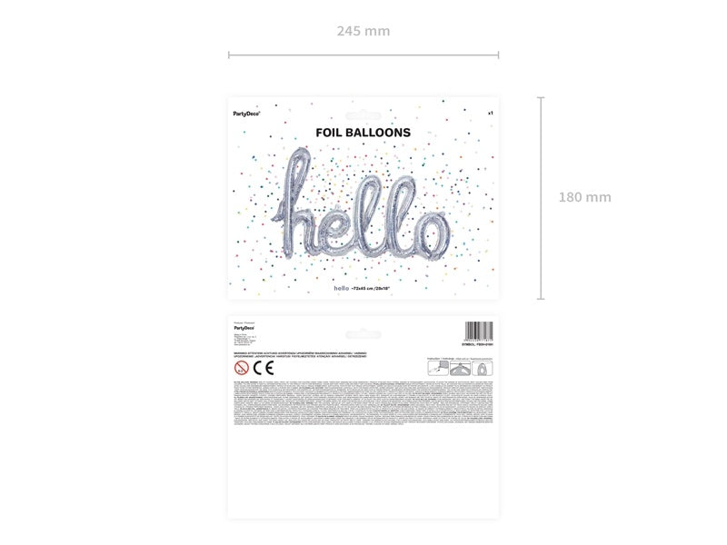 Ballon de baudruche Hello Holographic 72cm