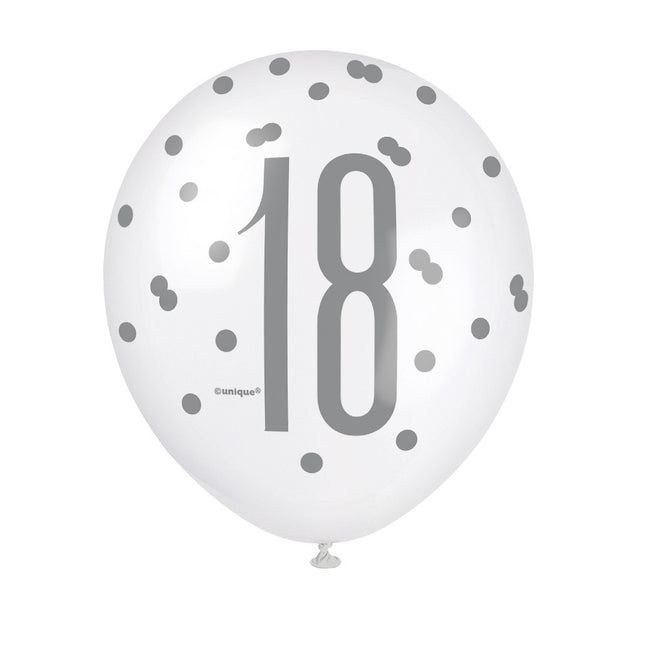 Ballons 18 ans Dots 30cm 6pcs