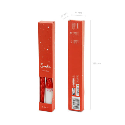 Bougies Père Noël 25cm 2pcs