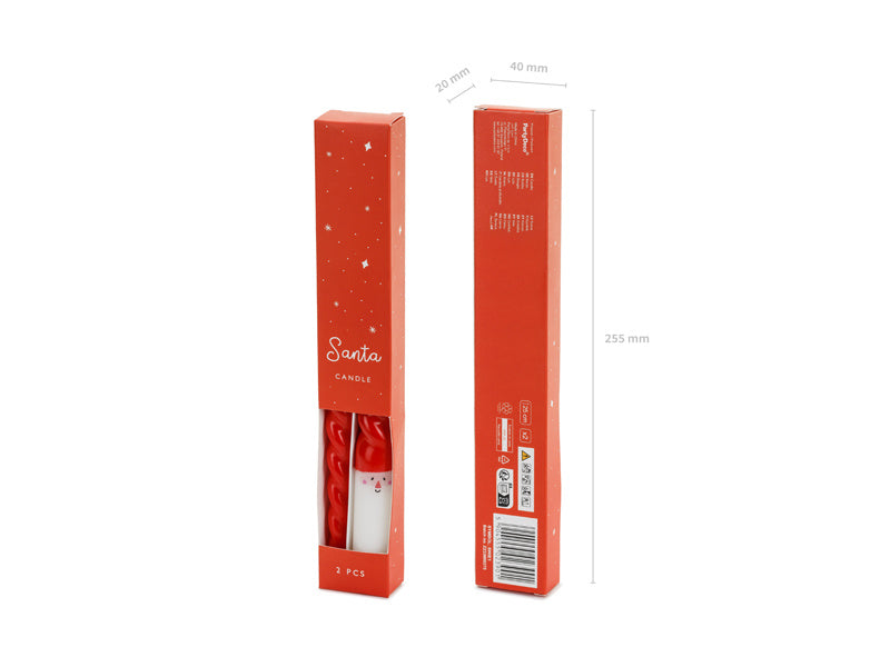 Bougies Père Noël 25cm 2pcs