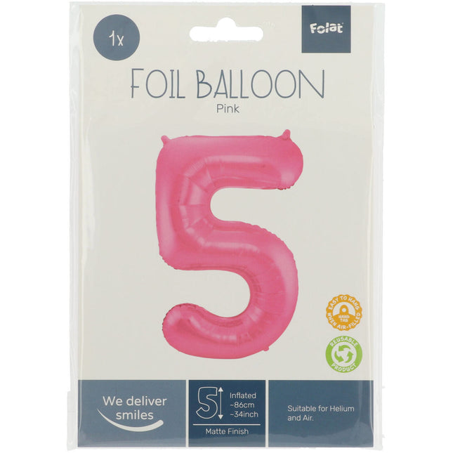 Ballon de baudruche Figure 5 Rose mat XL 86cm vide