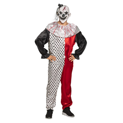 Costume de clown d'Halloween Noir Blanc M/L