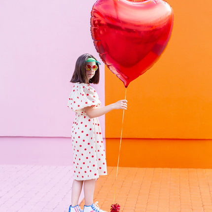 Ballon à l'hélium coeur rouge vide 73cm