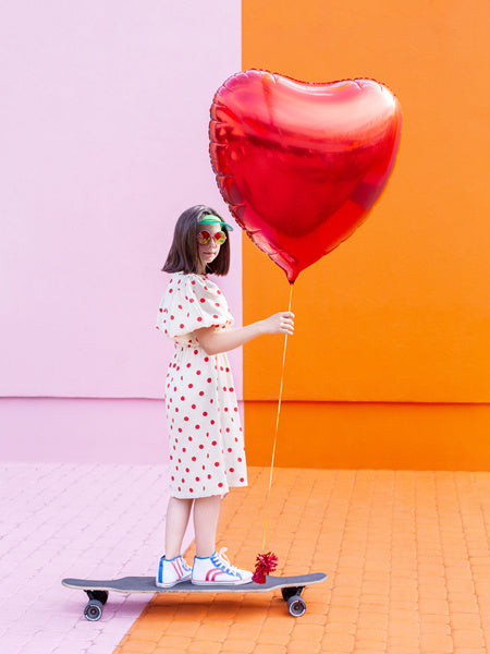 Ballon à l'hélium coeur rouge vide 73cm