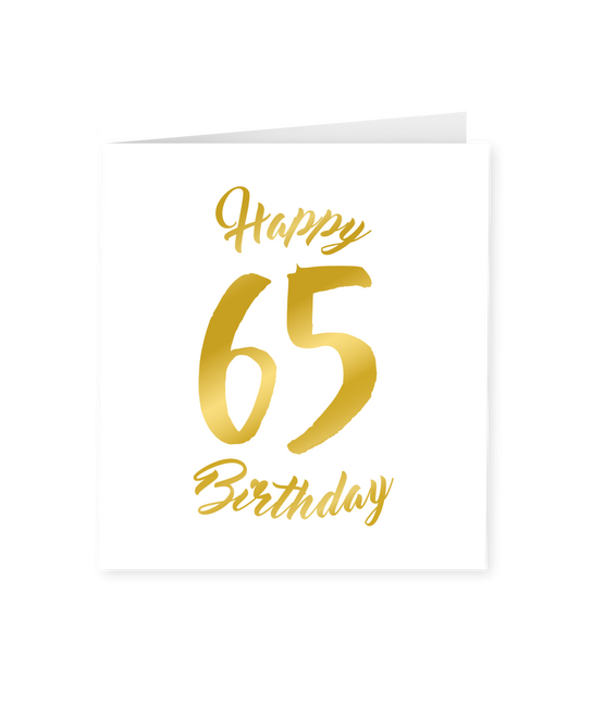 Carte 65 ans Or Blanc 15cm