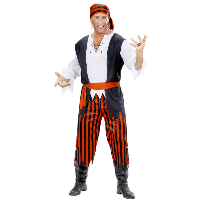 Costume de pirate Noir Rouge Homme Rayé