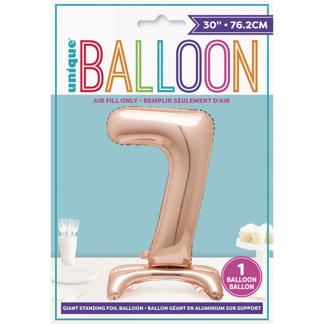 Ballon de baudruche Figure 7 Rose Gold Standard 76cm