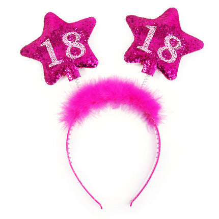 Bandeau 18 ans étoiles rose