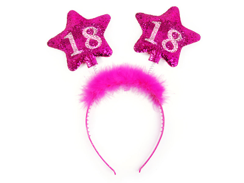 Bandeau 18 ans étoiles rose