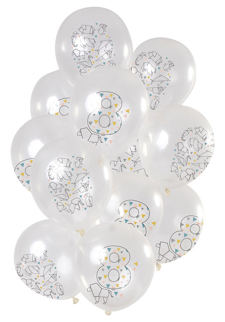 Ballons 8 ans Origami 30cm 12pcs